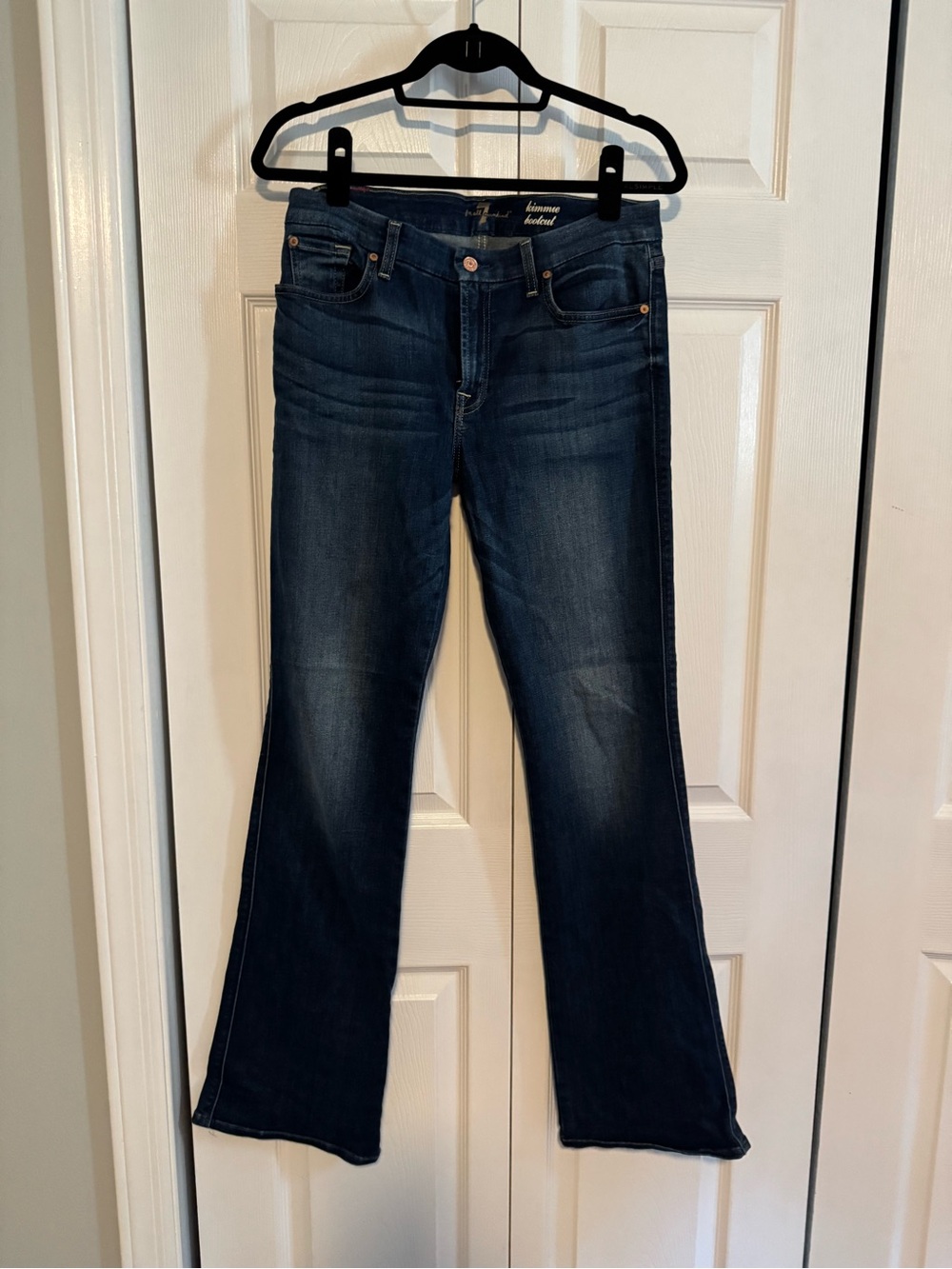 7 For All Mankind Dark Blue Flare Jeans